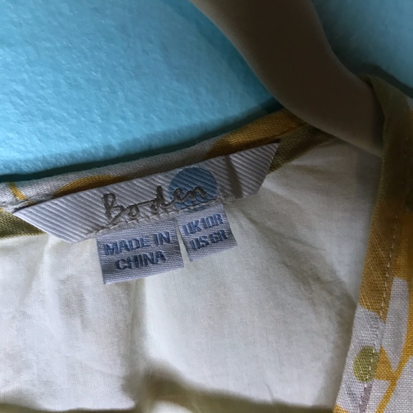 Boden Lovely Linen Yellow Floral Print Dress. - Picture 5 of 7